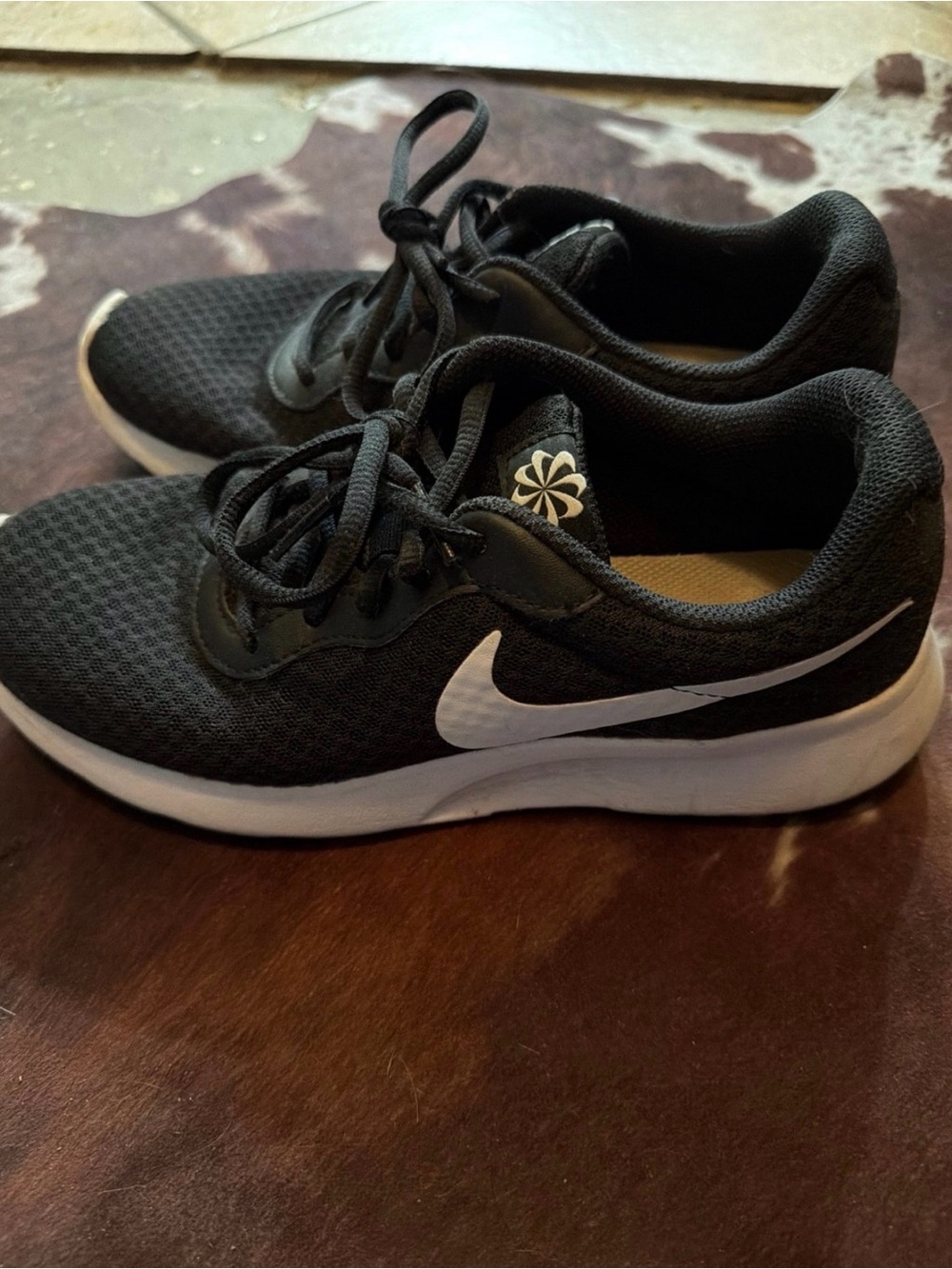 Nike Black and White Mesh Trainers